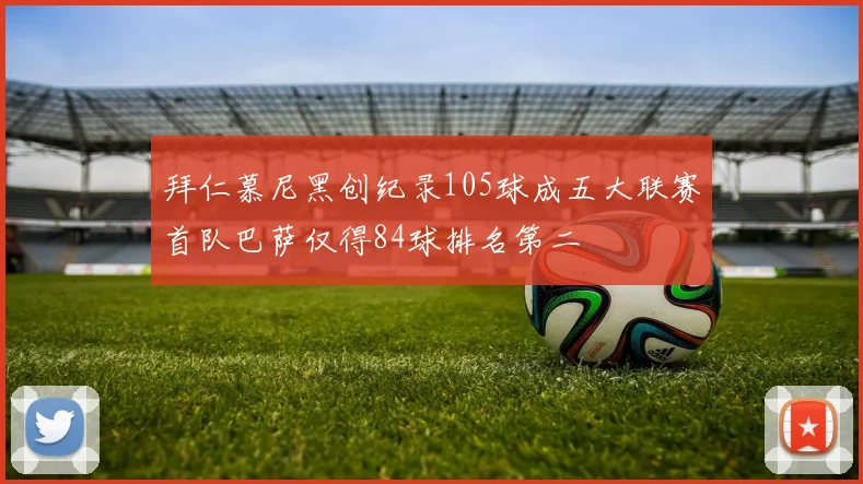 拜仁慕尼黑创纪录105球成五大联赛首队巴萨仅得84球排名第二
